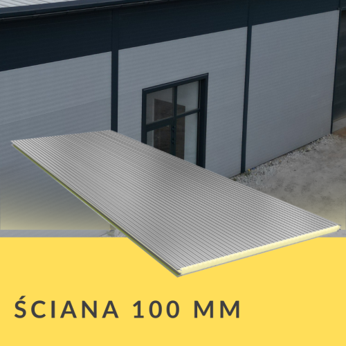 Płyta warstwowa ścienna 100 mm z rdzeniem PIR – panel izolacyjny 2. gatunku
