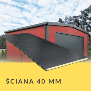 Płyta warstwowa ścienna 40 mm – 2. gatunek | RAL 7016 (grafit), RAL 9006 (srebrny), RAL 9010 (biały)